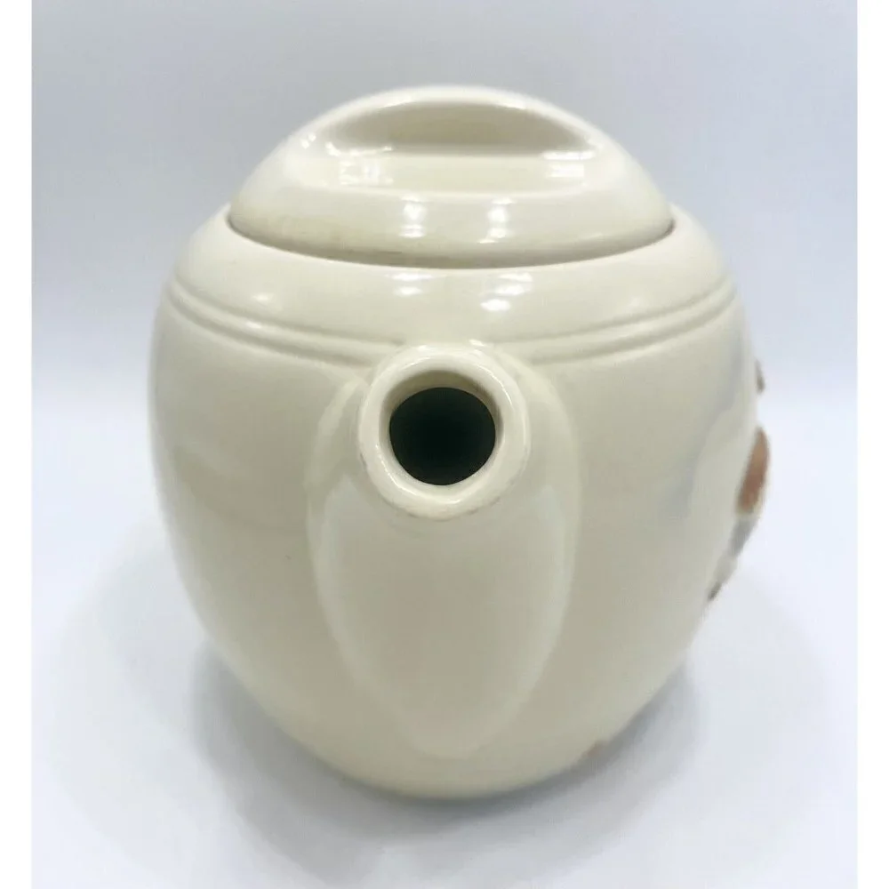 Vintage Porcelier Tea Pot Ducks Flying Vitreous China Lake Cattails Made in USA